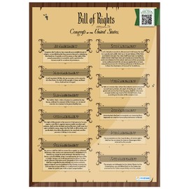 Founding Documents Set of 3 Posters: US Constitution, Bill of Rights, Declaration of Independence,Large 23.4"x16.5",Daydream Education