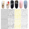 LANODO 8 Pcs Nail Stickers Alphabet 3D English Arabic Numerals
