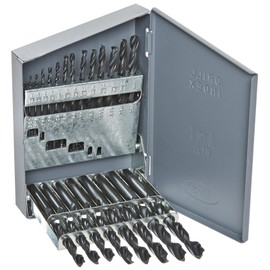 Drill America 21 Piece High Speed Steel Drill Bit Set with Black Oxide Finish (1/16" - 3/8" x 64ths), DWDN Series