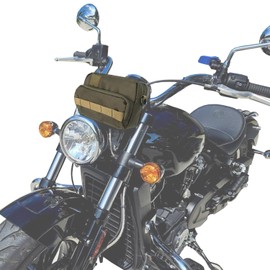 Vanlison Motorcycle Handlebar Bag Motorcycle Pouch Front Handle Bar Bag Storage Bag Forks Bag Saddle Bag Accessories Compatible with Cruiser Softail Dyna Sportsters Dirt Bike Green