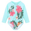 ZNYUNE Girls One Piece Rashguard Swimwear Long Sleeve Swim Suit