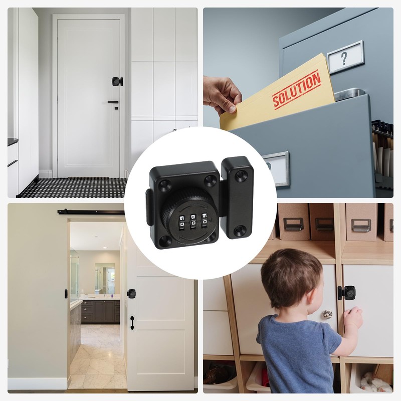 PATIKIL Combination Cabinet Latch, 2 Pack Zinc Alloy Keyless Drawer