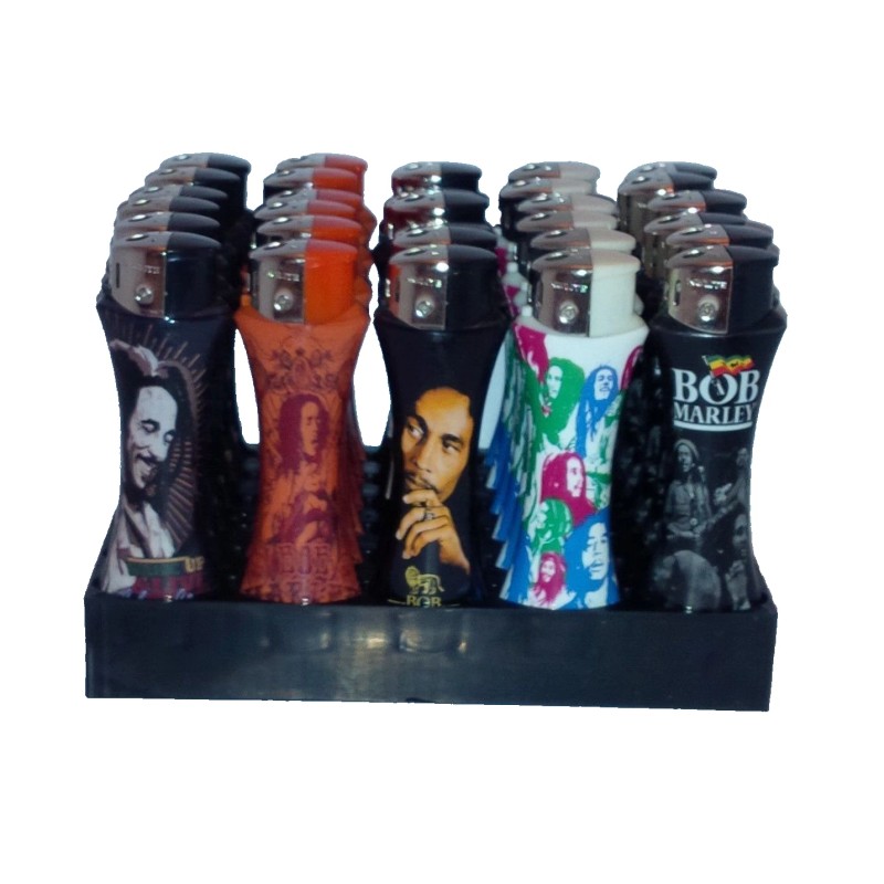 25 x BOB MARLEY CURVE LIGHTER different design Refillable Random
