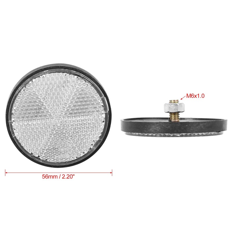 F FIERCE CYCLE M6x1.0 Motorcycle Reflector Nut Plastic White Good