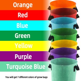Biotolot - Bolsas de cultivo de tela de 10 galones (7 paquetes de colores mezclados) con asas para patata, tomate, flor y verduras