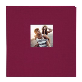 Goldbuch photo album with cut-out, Bella Vista, 25 x 25 cm, 60 white pages with glassine dividers, linen, Bordeaux, 24892