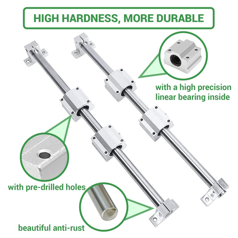 SBRRAIL Linear Rail 2PCS 300mm 8mm Dia Linear Motion Ball