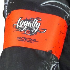 Social Paintball Team Armband, Loyalty Red w/Hook and Loop Fastener