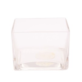 Candle Holder - Clear Glass - Square - 3 x 4 x 3 inches