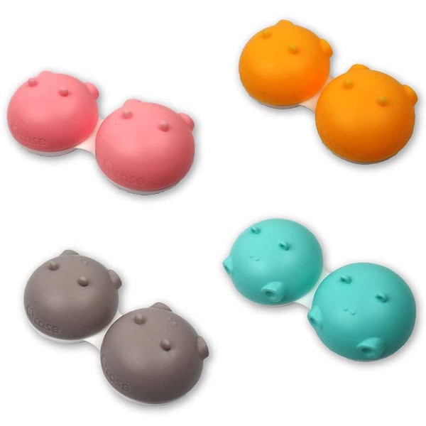 Hippo Fun 3 Piece Contact Lens Case with Cute Animal