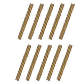 QUARKZMAN Pack of 10 Full Thread Rods, 5/16 x 2-1/2 Inch Threaded Rods, Long Thread Screws Made of Carbon Steel for Furniture, Garden, Railing, Mounting, Frame Connection, Colourful Zinc Coating