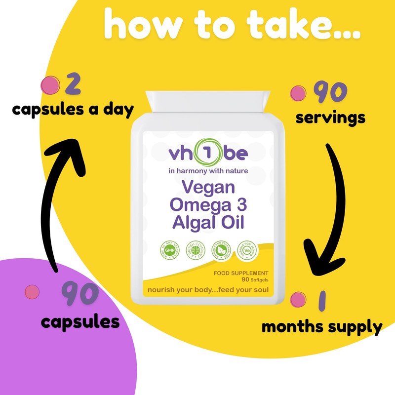 Vegan Omega 3 Algal Oil 90 Softgels