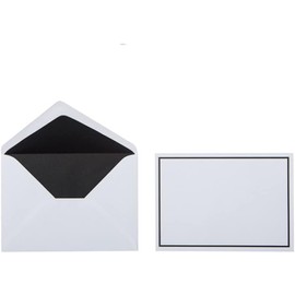 Mourning Envelopes 12 x 17.5 cm White with Black Border Hand-Ramended Pack of 100