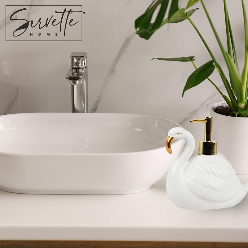 Flamingo Soap Dispenser with Pump for Bathroom or Kitchen Sink