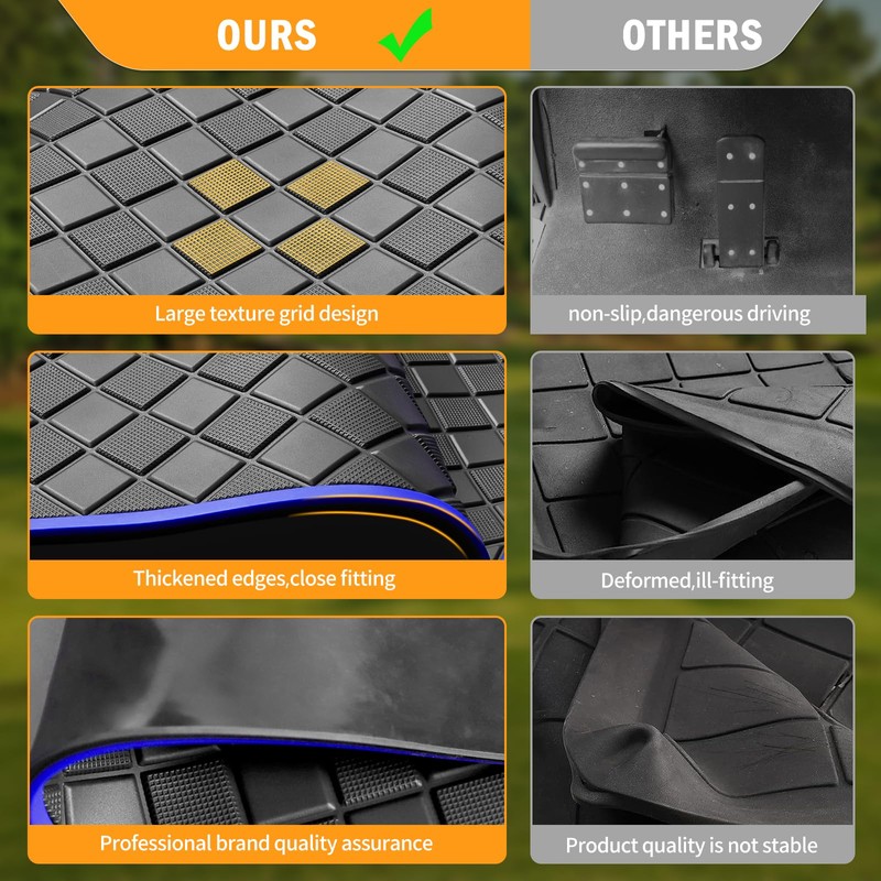 RIZINKART Golf Cart Floor Mat,Upgraded Non-Slip Full Coverage Liner Fits