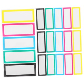 Operitacx 20pcs Rainbow Dry Erase Labels Reusable Sticky Name Tags for Home Office and Organization Removable Erasable Sticker Labels 80x30mm