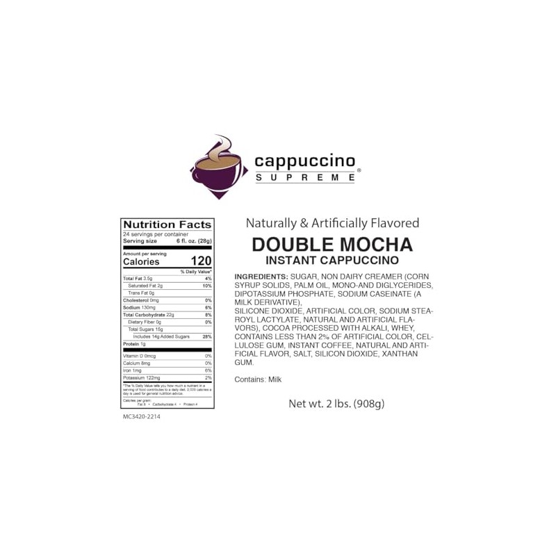 Cappuccino Supreme Double Mocha Instant Cappuccino Mix 6 x 2