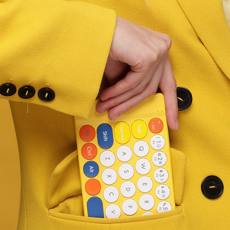 Wireless Keyboard Wireless Foldable Design 65 Keys Quiet Typing Fast