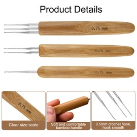 Qililandiy 13 Pieces Dreadlock Crochet Hook Tool Set for Hair Interlocking Tool Latch Hook Crochet Braid Hair Needles Dreadlock Needle Weaving Crochet for Hair Weaving Crochet