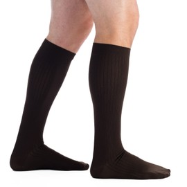 EvoNation Men’s USA made Knee High 20-30 mmHg Graduated Compression Socks – Moderate Pressure Compression Garment, Brown, Medium