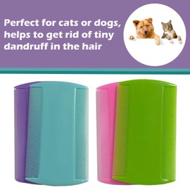 4x Hair Lice Combs Double Sided Detection Fine Tooth Headlice Comb For Removing Head Nits Lice Fleas From Kids Adults & Pets (Multi-Color)