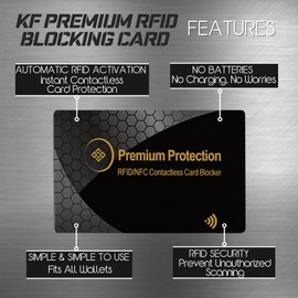 KF-Premium RFID/NFC Anti-Theft Blocking Fraud Protective Cards (Pack of 2) Wallet Protector for Contactless Scam-Proof Credit/Debit Cards, Passports Protection | (Gold)