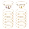 UNICRAFTALE 15 Pcs Adjustable Wire Blank Bangles Golden Expandable Bangle