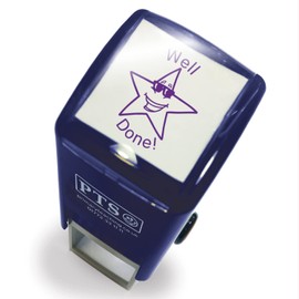 Well Done Smiley Star Pre Inked School Teachers Reward Positive Feedback Marking Stamper Stamp 25mm Primary Teaching Services (Purple)