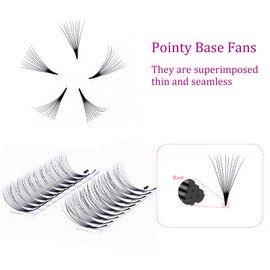 FADLASH Premade Fans 10D 0.07 D Curl 18mm Volume Lash Extensions Premade Lashes Volume lashes Short Stem Lash Extension Supplies (10D-0.07-D, 18mm)