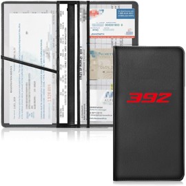 HANNHAI Leather Car Registration and Insurance Cards Holder, Vehicle Glove Box Car Organizer Documents License Compatible with Dodge Challenger Durango SRT 392 Auto Interior Accessories