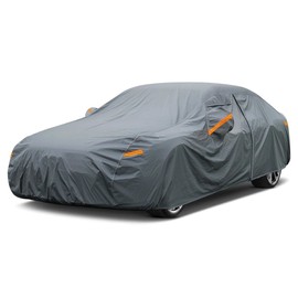 GUNHYI 16 Layers Car Cover Waterproof All Weather, Heavy Duty Full Exterior Cover Universal Fit Sedan Toyota Corolla/Prius, Honda Civic, vw Jetta, Kia Forte, Nissan Sentra, Hyundai Elantra etc.