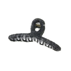 [神戸ヴァンテーヌ] VINGTAINE バンスクリップ モヘア 秋冬 大きめ まとめ髪 ヘアクリップ 大人 H7820-BK- ブラック