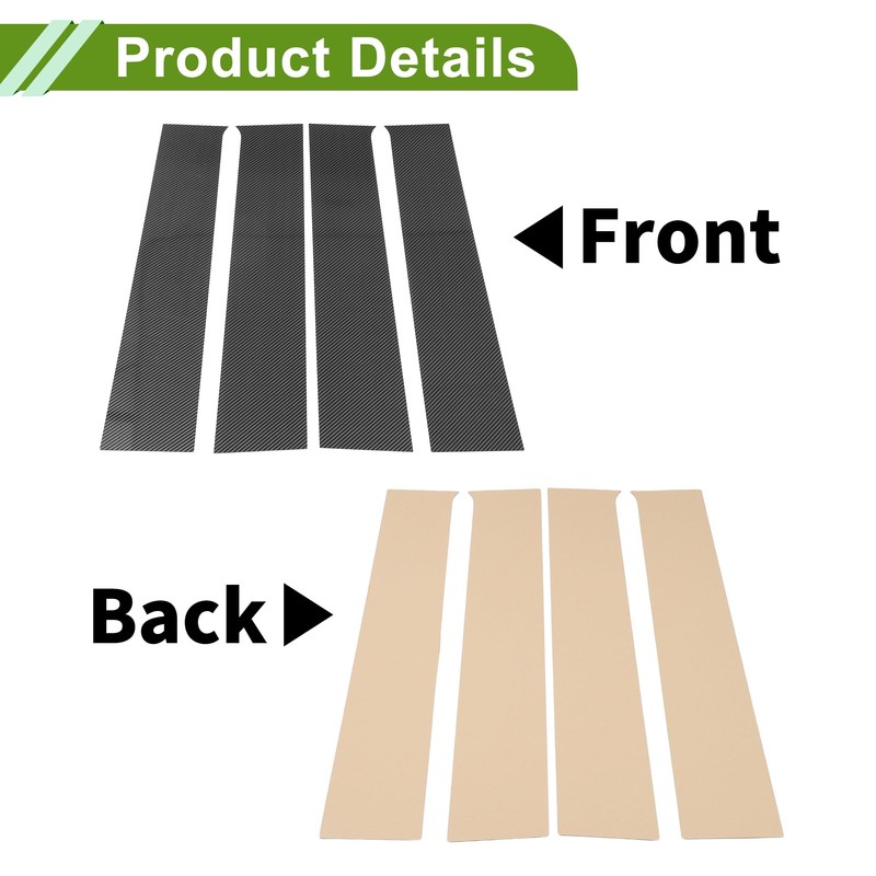 HOPESPANNER Door Pillar Window Trim for Chevy Silverado 2014-2019 Carbon