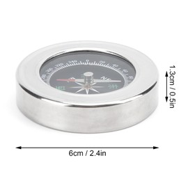 Mini Compass, 60 mm Stainless Steel Compass, Portable Pocket Compass, Orientation Running Compass for Outdoor Use for Camping, Hiking Accessories (Silver)