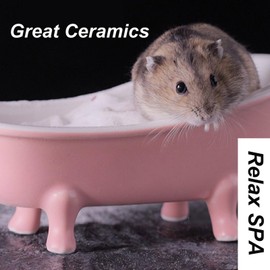 KnocKconK Summer Hamster Ceramic Bed Bathtub, Small Animal Ice Accessories Cage Hideout Toys，Bird Relax Habitat House, Sleep Pad Nest or Hamster, Food Bowl for Guinea Pigs/Squirrel/Chinchilla