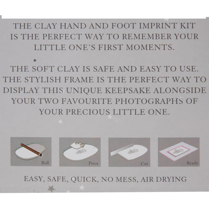 Bambino Baby Hand/Foot Print Photo Frame Kit - White, 25cm