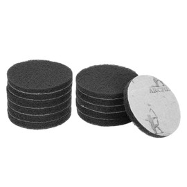 HARFINGTON 12pcs Scrubber Scouring Pads 800 Grits 4 Inch Drill Power Brush Hoop and Loop Surface Conditioning Disc Drill Scuffing Disc Scrub Pads for Home Kitchen Cleaning, Grey