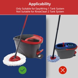 Anffeary 1 Pack Scrub Brush Mop Replace Head Compatible with O Cedar 1 Tank System, 360 Degree Cleaning Bathroom Shower Floor Scrubber Mop Head Replacement for Bathroom Kitchen Household Cleaning