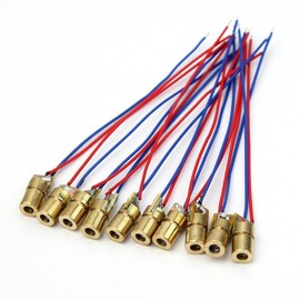 ANBE 3-5V Class II Laser Module, Lens Changeable, Red Dot, Set of 10, with Japanese Instruction Manual