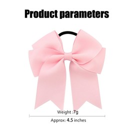 Pack of 6 Bow Hair Scrunchies, Ponytail Holder, Braid, Cheerleader Bow, for Toddlers, Girls, Women, Outfit, Uniform, Pink, Red, Rose Red