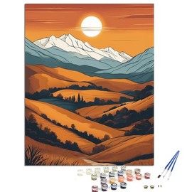 minicreat Paint and Sip Kit for Adults & Kids DIY Paint by Numbers for Teens