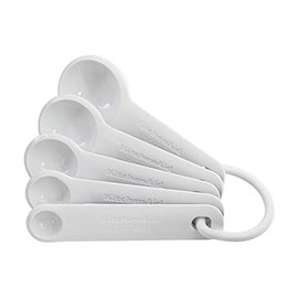 KitchenAid Cucharas medidoras de plstico, juego de 5, color blanco                                                                                    