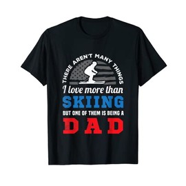 Skiing US flag and funny DAD creative artwork T-Shirt