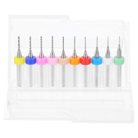 HARFINGTON 10pcs PCB Drill Bit Set 1/8" Shank 0.3mm-1.2mm Tungsten Carbide Micro Twist Drill Bits Tools for Print Circuit Board Jewelry Plastic Wood Soft Metal
