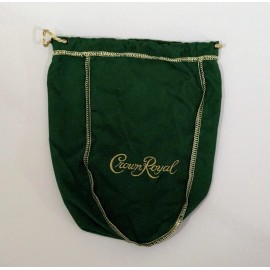 Crown Royal Lot of 4 Crown Royal Liquor Apple Green Bags Gold Trim 9" From 750 ml. Bottles