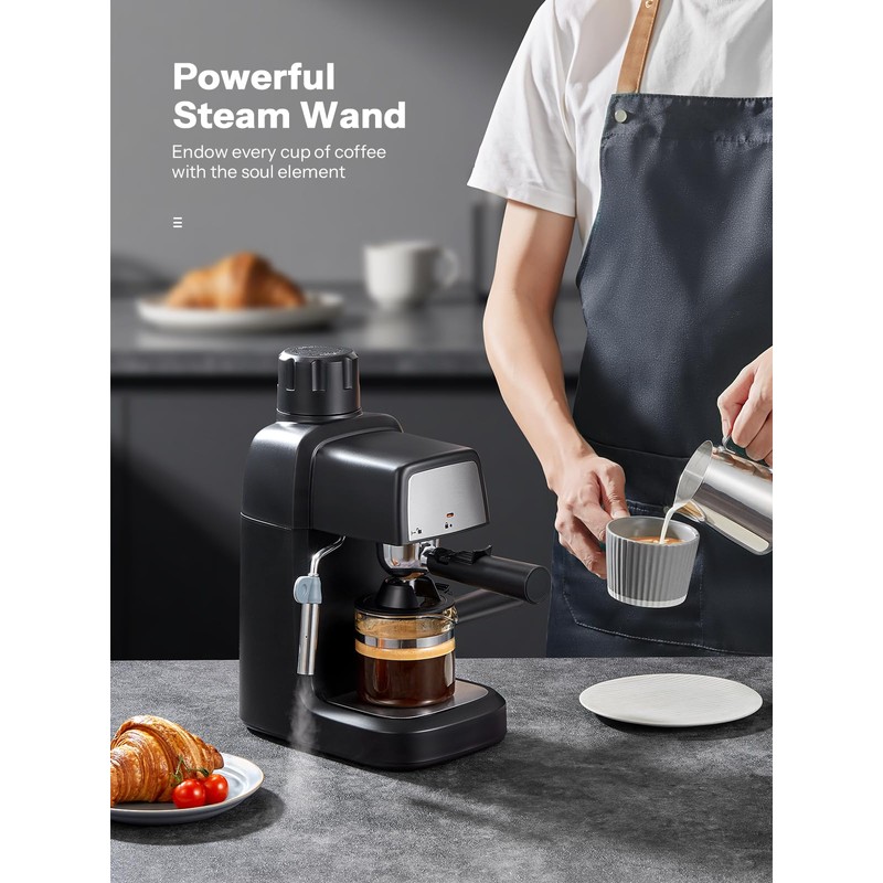 Reemix Espresso Machine 3.5 Bar, 800W Compact Size Coffee Maker