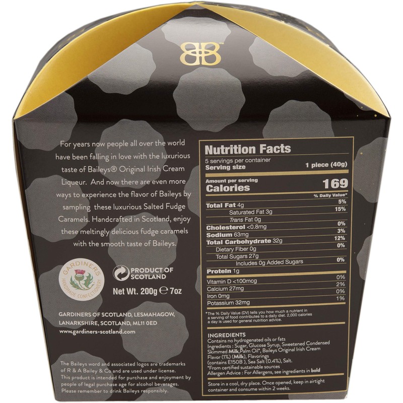 Gardiners of Scotland Handmade Fudge 200g Folded Carton, Baileys Fudge