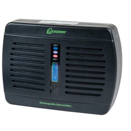 Lockdown Rechargeable/Renewable Dehumidifier with Compact, Cordless, Non-Toxic Design and Battery Level Indicator for Humidity Control in Gun Safe