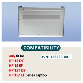 D-KXCPELE Replacement Laptop Lower Base Bottom Case Cover for HP 15-DY 15-EF 15S-EQ 15S-FQ 15T-DY 15Z EF L63590-001