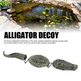 Fake Alligator Pool Float, 3 Segment Simulated Floating Crocodile Sculpture, Floating Alligator Decoy, for Garden Ponds Pool Decoration